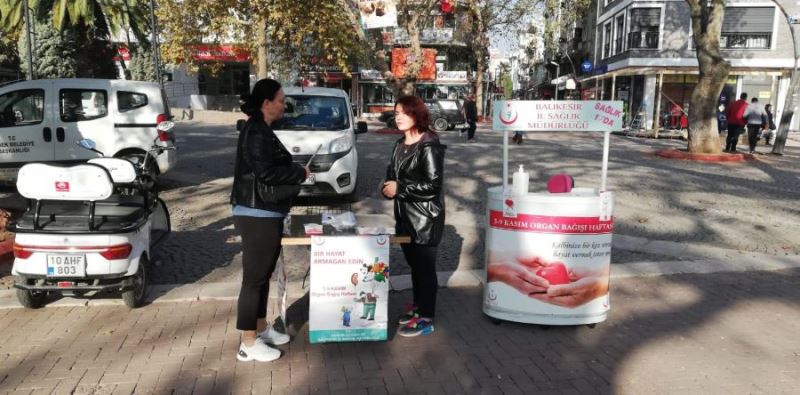 Erdek’te Organ bağışı standı kuruldu 