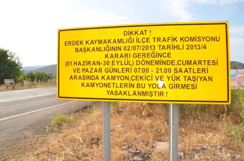 Tatlısu yolu hafta sonları kamyonlara kapatıldı 