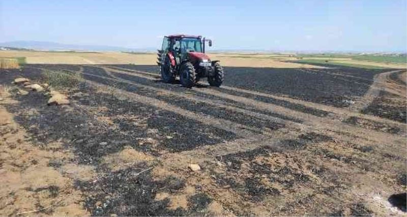 Bandırma’da 100 dönümlük buğday arazisi küle döndü 