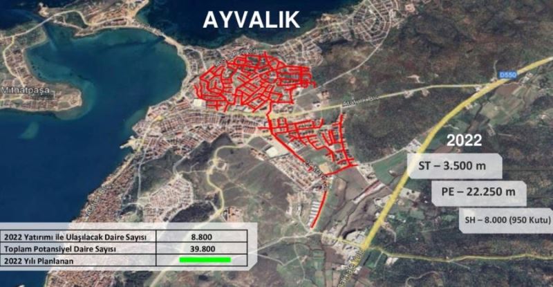 Ayvalık yeni yılla birlikte doğalgazla ısınacak 