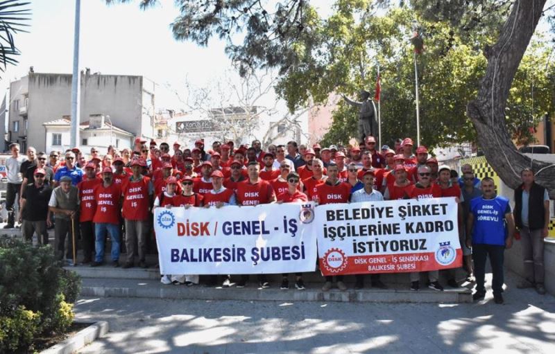 Belediye şirket işçileri kadro istiyor