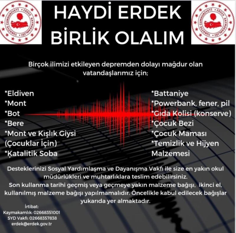 “Haydi Erdek Birlik Olalım” kampanyası