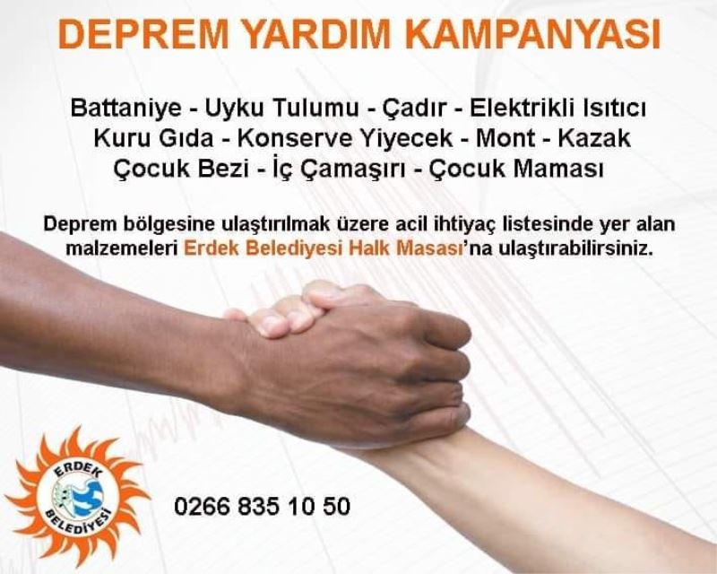 Erdek Belediyesi de depremzedelerin yanında