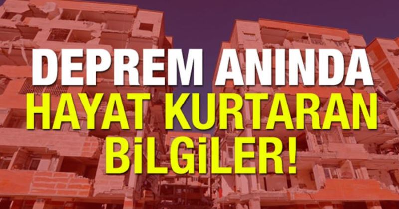 Deprem anında yapılması gerekenler! 