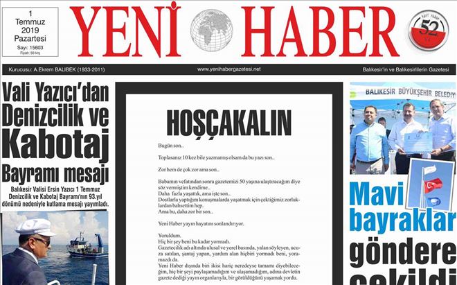 Balıkesir Yeni Haber Kapandı