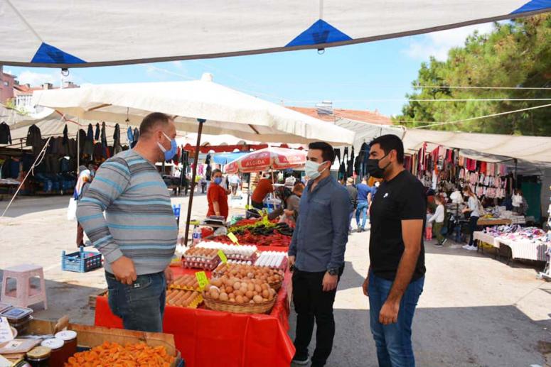 Manyas Semt Pazarı’nda korona denetimi arttırıldı 