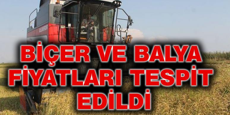 Biçer ve balya fiyatları tespit edildi